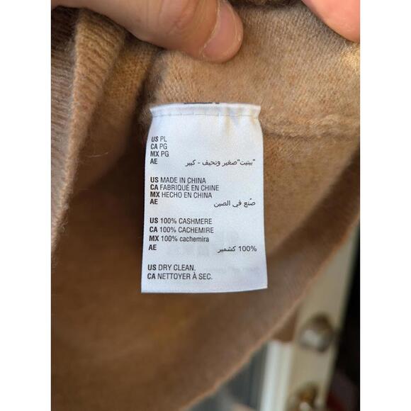 Charter Club Luxury Beige 100% Cashmere V-Neck Sweater Petite Large comfort warm - Picture 6 of 9